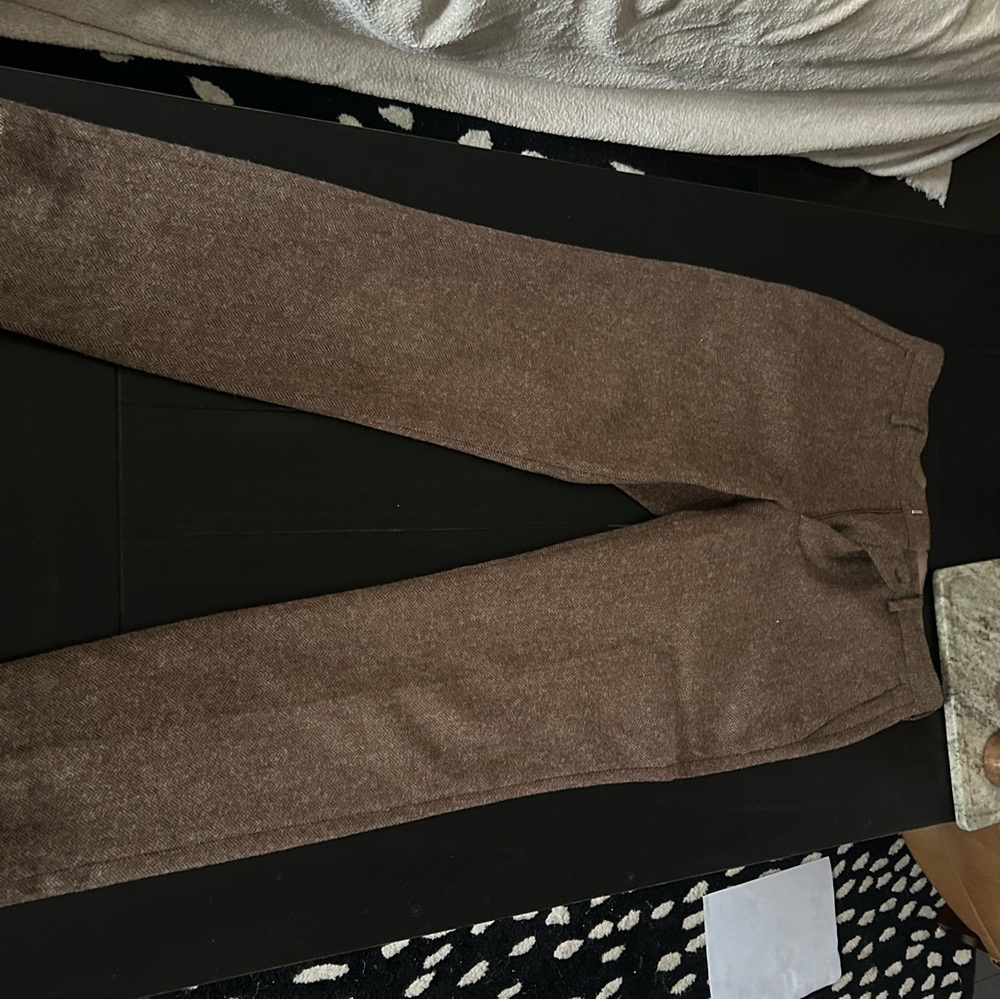 J. Crew Cream Wool Trousers 32/30